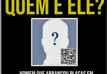 Cartaz pede informações sobre homem que arrancou placas da ONG Rio de Paz em homenagem a policiais mortos no Rio 