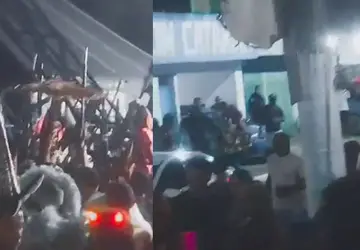  Foliões exibem réplicas de armas na frente de base policial do Jardim Catarina, em São Gonçalo e vídeo viraliza