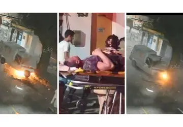 Vídeo mostra momento que carro bate em árvore e pega fogo em Niterói