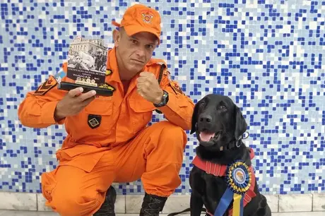 Canil do Corpo de Bombeiros do Rio conquista mais uma certificação nacional de busca urbana
