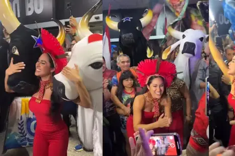 Isabelle é recebida em Manaus com trio elétrico e multidão de fãs